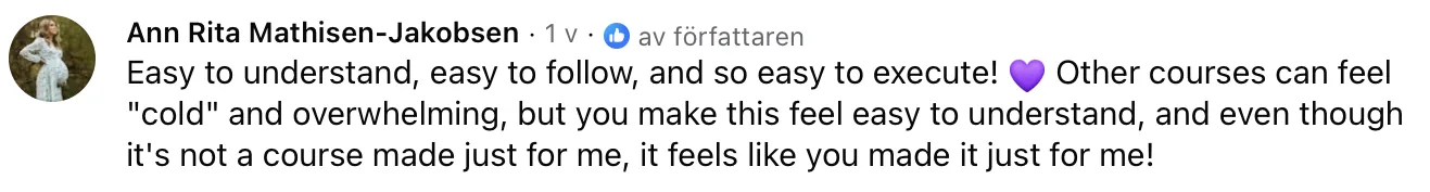 Ann Rita testimonial screenshot